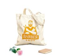 AILOONG Bolsa de compras de lona de algodón Barbería tradicional Master Man's Hair Studio Tela de 340g/m² de grosor Se usa como bolsa de regalo
