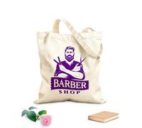 AILOONG Bolsa de compras de lona de algodón Barbería tradicional Master Man's Hair Studio Tela de 340g/m² de grosor Se usa como bolsa de regalo
