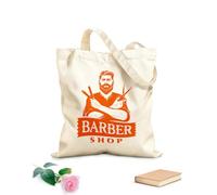 AILOONG Bolsa de compras de lona de algodón Barbería tradicional Master Man's Hair Studio Tela de 340g/m² de grosor Se usa como bolsa de regalo