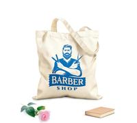 AILOONG Bolsa de compras de lona de algodón Barbería tradicional Master Man's Hair Studio Tela de 340g/m² de grosor Se usa como bolsa de regalo
