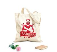 AILOONG Bolsa de compras de lona de algodón Barbería tradicional Master Man's Hair Studio Tela de 340g/m² de grosor Se usa como bolsa de regalo