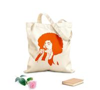 AILOONG Bolsa de compras de lona de algodón Cantante de jazz Música Hermosa mujer Dama Karaoke Tela de 340g/m² de grosor Se usa como bolsa de regalo