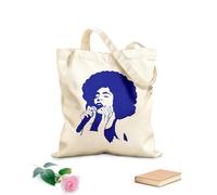 AILOONG Bolsa de compras de lona de algodón Cantante de jazz Música Hermosa mujer Dama Karaoke Tela de 340g/m² de grosor Se usa como bolsa de regalo