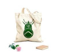 AILOONG Bolsa de compras de lona de algodón Casco de guerrero espartano, escudo, lanza y espada Tela de 340g/m² de grosor Se usa como bolsa de regalo
