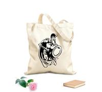 AILOONG Bolsa de compras de lona de algodón Casco de guerrero soldado espartano para niños militares Tela de 12 oz de grosor Se usa como bolsa de regalo 35x40cm Grande