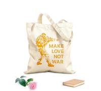 AILOONG Bolsa de compras de lona de algodón Cita divertida militar: Haz el amor, no la guerra, hippie. Tela de 340g/m² de grosor Se usa como bolsa de regalo