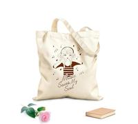 AILOONG Bolsa de compras de lona de algodón Cita Música Adolescente Chica Guapa Auriculares Tela de 340g/m² de grosor Se usa como bolsa de regalo