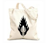 AILOONG Bolsa de compras de lona de algodón Cuerdas de guitarra Music Fire, instrumento musical Tela de 12 oz de grosor Se usa como bolsa de regalo 25x30cm Pequeño