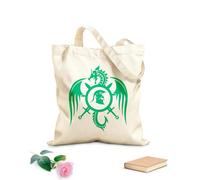 AILOONG Bolsa de compras de lona de algodón Escudo de dragón Armas Hombre Cueva Guerrero griego Tela de 340g/m² de grosor Se usa como bolsa de regalo