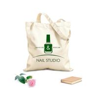 AILOONG Bolsa de compras de lona de algodón Estudio de uñas Laca Manicura Pedicura Salón Tela de 340g/m² de grosor Se usa como bolsa de regalo