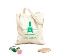 AILOONG Bolsa de compras de lona de algodón Estudio de uñas Laca Manicura Pedicura Salón Tela de 340g/m² de grosor Se usa como bolsa de regalo