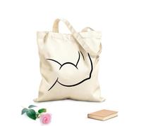 AILOONG Bolsa de compras de lona de algodón Gimnasio Gimnasia Alivio de la Mano del Hombre Músculo Bic Tric Tela de 12 oz de grosor Se usa como bolsa de regalo 35x40cm Grande
