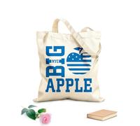 AILOONG Bolsa de compras de lona de algodón Gran Manzana NY Estadounidense Tela de 340g/m² de grosor Se usa como bolsa de regalo