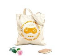 AILOONG Bolsa de compras de lona de algodón Juego de palabras Juego VERDADERO No mueras, siempre reaparecen Tela de 340g/m² de grosor Se usa como bolsa de regalo