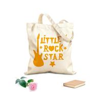 AILOONG Bolsa de compras de lona de algodón Little Rock Star Guitarra eléctrica Niño Niña Tela de 340g/m² de grosor Se usa como bolsa de regalo