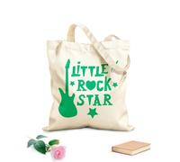 AILOONG Bolsa de compras de lona de algodón Little Rock Star Guitarra eléctrica Niño Niña Tela de 340g/m² de grosor Se usa como bolsa de regalo