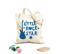 AILOONG Bolsa de compras de lona de algodón Little Rock Star Guitarra eléctrica Niño Niña Tela de 340g/m² de grosor Se usa como bolsa de regalo