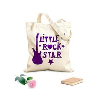 AILOONG Bolsa de compras de lona de algodón Little Rock Star Guitarra eléctrica Niño Niña Tela de 340g/m² de grosor Se usa como bolsa de regalo