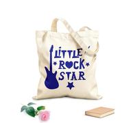 AILOONG Bolsa de compras de lona de algodón Little Rock Star Guitarra eléctrica Niño Niña Tela de 340g/m² de grosor Se usa como bolsa de regalo