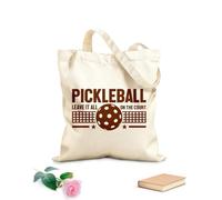 AILOONG Bolsa de compras de lona de algodón Logotipo del club deportivo Pickleball con palabras en la pelota Tela de 340g/m² de grosor Se usa como bolsa de regalo