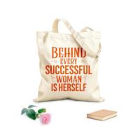 AILOONG Bolsa de compras de lona de algodón Mujer exitosa, niña, mujer, frase, palabras, cita, oficina, negocios, dama, jefe Tela de 340g/m² de grosor Se usa como bolsa de regalo