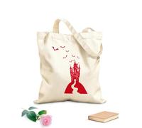 AILOONG Bolsa de compras de lona de algodón Murciélagos de Halloween del castillo gótico de Drácula Tela de 340g/m² de grosor Se usa como bolsa de regalo