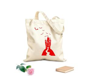 AILOONG Bolsa de compras de lona de algodón Murciélagos de Halloween del castillo gótico de Drácula Tela de 340g/m² de grosor Se usa como bolsa de regalo