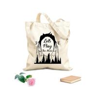 AILOONG Bolsa de compras de lona de algodón Música Auriculares Canciones Inscripción Palabras Tela de 12 oz de grosor Se usa como bolsa de regalo 25x30cm Pequeño