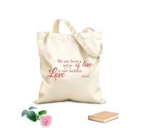 AILOONG Bolsa de compras de lona de algodón Nacemos del amor. El amor es nuestra madre. Rumi Tela de 340g/m² de grosor Bolsa para dibujar