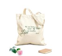 AILOONG Bolsa de compras de lona de algodón Nacemos del amor. El amor es nuestra madre. Rumi Tela de 340g/m² de grosor Bolsa para dibujar