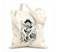 AILOONG Bolsa de compras de lona de algodón Pulpo pirata con tentáculos, criatura marina Kraken Tela de 12 oz de grosor Se usa como bolsa de regalo 25x30cm Pequeño