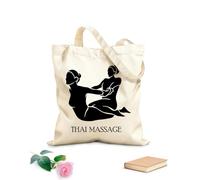 AILOONG Bolsa de compras de lona de algodón Salón de masajes tailandeses, spa, terapia, atención médica Tela de 12 oz de grosor Se usa como bolsa de regalo 31x36cm Mediano