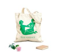 AILOONG Bolsa de compras de lona de algodón Salón de masajes tailandeses, spa, terapia, atención médica Tela de 340g/m² de grosor Se usa como bolsa de regalo