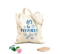 AILOONG Bolsa de compras de lona de algodón Seamos cola de pez sirena, palabras divertidas, cita Tela de 340g/m² de grosor Se usa como bolsa de regalo