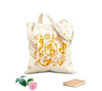 AILOONG Bolsa de compras de lona de algodón Silueta de sirena de fantasía de cuento de hadas estilo princesa marina Tela de 340g/m² de grosor Se usa como bolsa de regalo