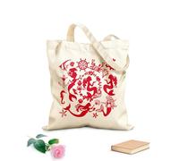 AILOONG Bolsa de compras de lona de algodón Silueta de sirena de fantasía de cuento de hadas estilo princesa marina Tela de 340g/m² de grosor Se usa como bolsa de regalo