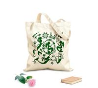 AILOONG Bolsa de compras de lona de algodón Silueta de sirena de fantasía de cuento de hadas estilo princesa marina Tela de 340g/m² de grosor Se usa como bolsa de regalo