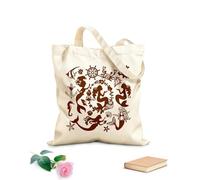 AILOONG Bolsa de compras de lona de algodón Silueta de sirena de fantasía de cuento de hadas estilo princesa marina Tela de 340g/m² de grosor Se usa como bolsa de regalo