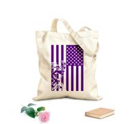 AILOONG Bolsa de compras de lona de algodón Soldado militar con bandera estadounidense patriótica Tela de 340g/m² de grosor Se usa como bolsa de regalo