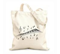 AILOONG Bolsa de compras de lona de algodón Teclas del teclado del piano Notas musicales Clave de sol Musical Tela de 12 oz de grosor Se usa como bolsa de regalo 31x36cm Mediano