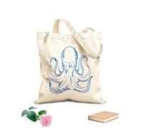 AILOONG Bolsa de compras de lona de algodón Tentáculos de pulpo Náutico Marino Tela de 340g/m² de grosor Se usa como bolsa de regalo