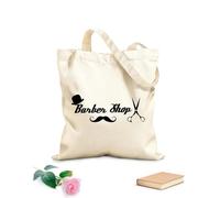 AILOONG Bolsa de compras de lona de algodón Tijeras para bigote, peluquería y peluquería Tela de 12 oz de grosor Se usa como bolsa de regalo 31x36cm Mediano
