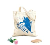 AILOONG Bolsa de compras reutilizable A los músicos africanos les encanta tocar el piano, el jazz y el blues. Tela de 340g/m² de grosor Eslogan personalizable