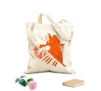 AILOONG Bolsa de compras reutilizable A los músicos africanos les encanta tocar el piano, el jazz y el blues. Tela de 340g/m² de grosor Eslogan personalizable