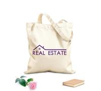 AILOONG Bolsa de compras reutilizable agencia inmobiliaria agente inmobiliario agente inmobiliario houseg Tela de 340g/m² de grosor Eslogan personalizable