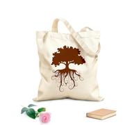 AILOONG Bolsa de compras reutilizable Árbol genealógico Raíces Ecología Natural Tela de 340g/m² de grosor Eslogan personalizable