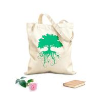 AILOONG Bolsa de compras reutilizable Árbol genealógico Raíces Ecología Natural Tela de 340g/m² de grosor Eslogan personalizable