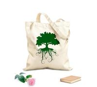 AILOONG Bolsa de compras reutilizable Árbol genealógico Raíces Ecología Natural Tela de 340g/m² de grosor Eslogan personalizable