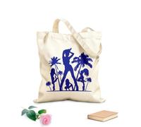 AILOONG Bolsa de compras reutilizable Atractivo atractivo Chicas Palm Beach Fiesta Tropical Relax Tela de 340g/m² de grosor Eslogan personalizable