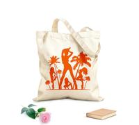 AILOONG Bolsa de compras reutilizable Atractivo atractivo Chicas Palm Beach Fiesta Tropical Relax Tela de 340g/m² de grosor Eslogan personalizable